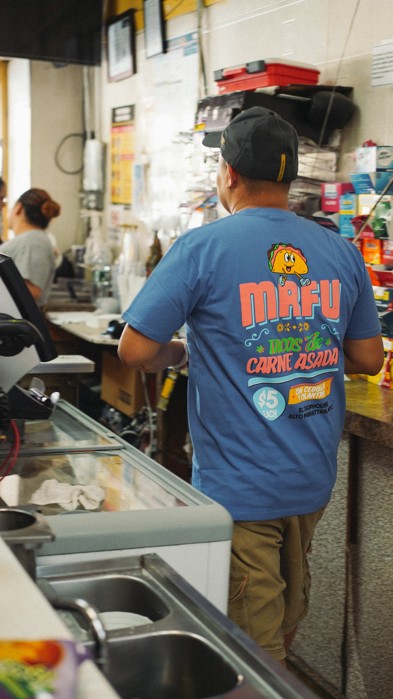 Local Service Taco T-Shirt - Blue Tortilla