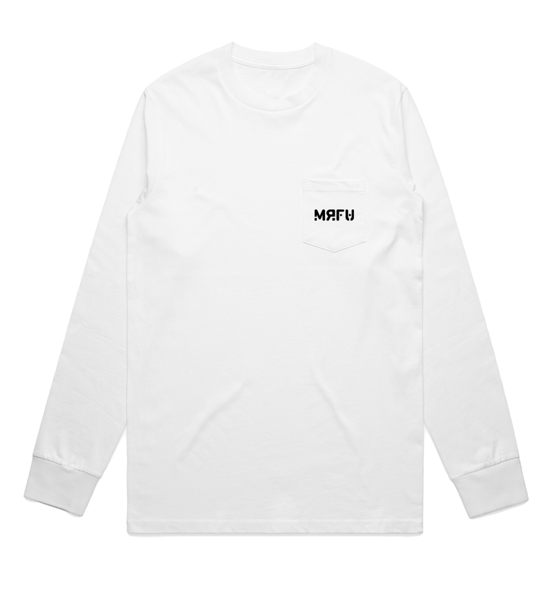 Done Well Badge L/S Pocket T-Shirt - White