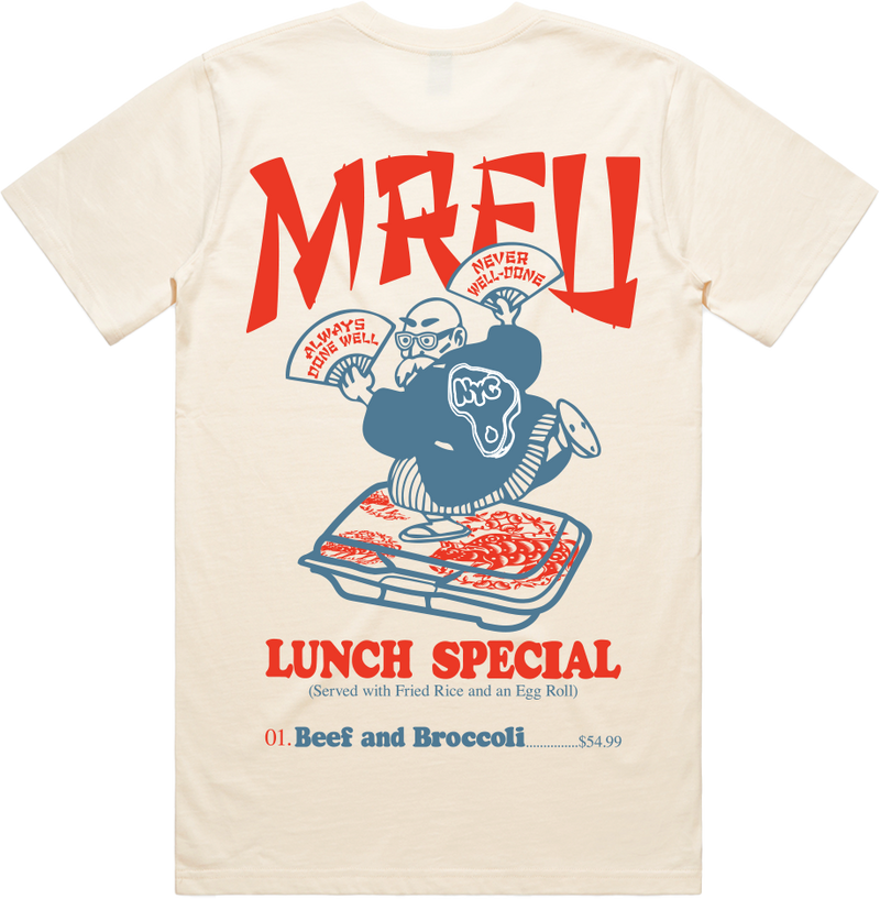 Local Service Lunch Special Tee - Off White Menu
