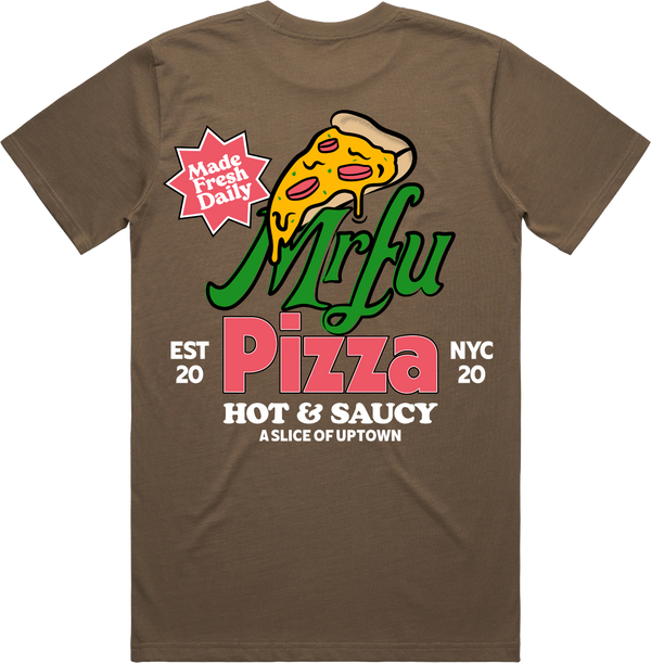 Local Service Pizza T-Shirt - Brick-oven Brown