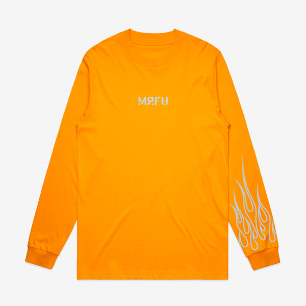 Reflective Flame L/S T Shirt - Gold